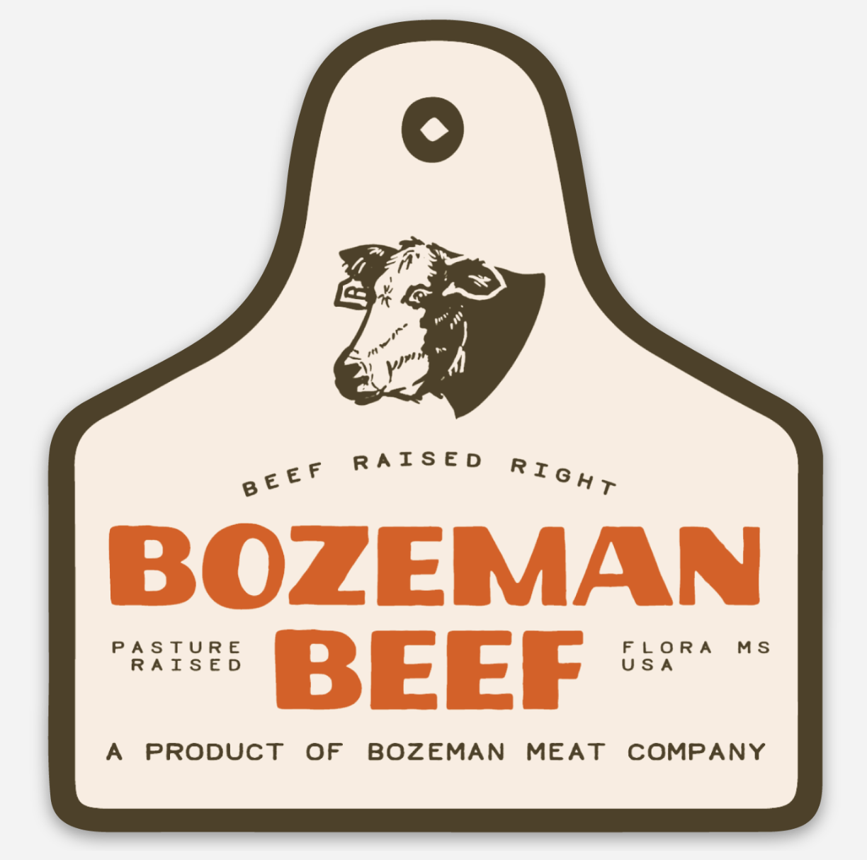 Bozeman Beef Ear Tag Sticker